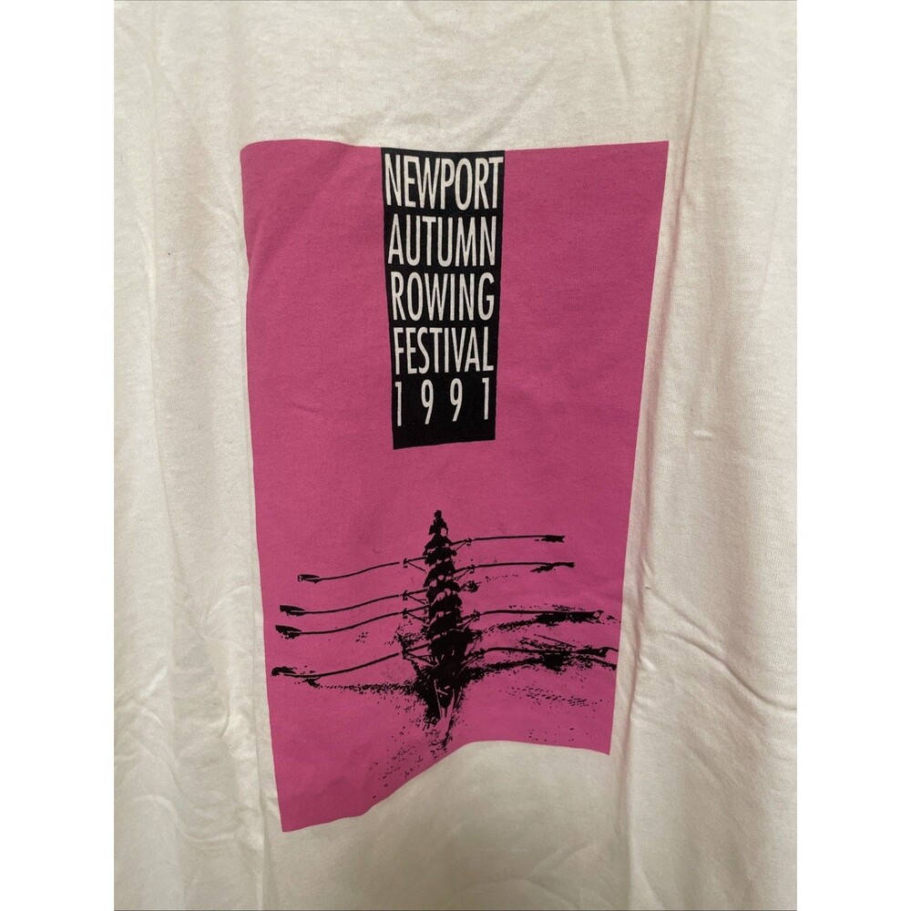 Vintage 90s Newport Crew Rowing Festival T-Shirt XL Boat Yacht